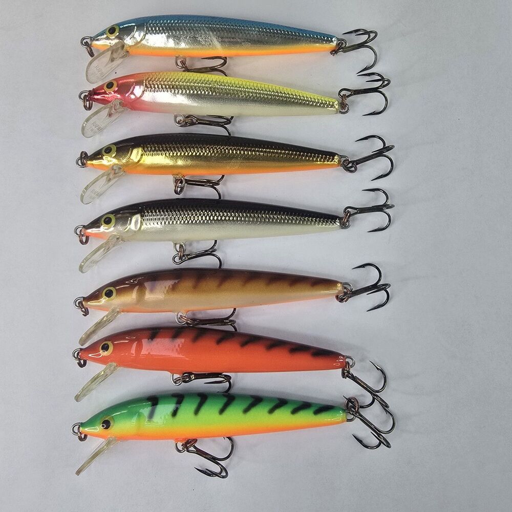 NOS Lot (7) Rapala Husky Jerk HJ-10 Suspending 4" 10cm Jerkbait Lure ⅜oz 10g #10